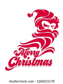 Merry Christmas vector text Calligraphic Lettering design card template. Creative typography for Holiday Greeting Gift Poster. Calligraphy Font style Banner.