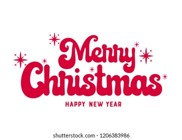 Merry Christmas vector text Calligraphic Lettering design card template. Creative typography for Holiday Greeting Gift Poster. Calligraphy Font style Banner.