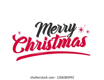 Merry Christmas vector text Calligraphic Lettering design card template. Creative typography for Holiday Greeting Gift Poster. Calligraphy Font style Banner.