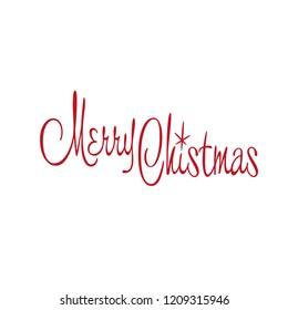 Merry Christmas vector text Calligraphic Lettering design card template. Creative typography for Holiday Greeting Gift Poster. Calligraphy Font style Banner.