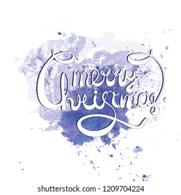 Merry Christmas vector text Calligraphic Lettering design card template.