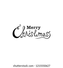 Merry Christmas vector text Calligraphic Lettering design card template. Creative typography for Holiday Greeting Gift Poster. Calligraphy Font style Banner.
