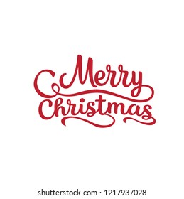 Merry Christmas vector text Calligraphic Lettering design card template. Creative typography for Holiday Greeting Gift Poster. Calligraphy Font style Banner.