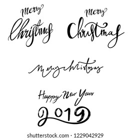 Merry Christmas vector text Calligraphic Lettering design,Holiday's Background , EPS10 vector