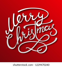 Merry Christmas vector text Calligraphic Lettering design card template

