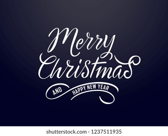 Merry Christmas vector text Calligraphic Lettering design card template. Calligraphic handmade lettering.