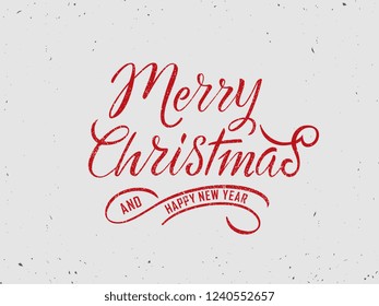 Merry Christmas vector text Calligraphic Lettering design card template. Calligraphic handmade lettering.
