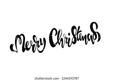 Merry Christmas vector text Calligraphic Lettering design card template. Creative typography for Holiday Greeting Gift Poster. Calligraphy Font style Banner. EPS10
