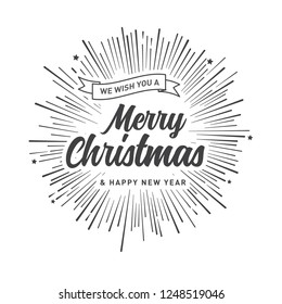 Merry Christmas vector text Calligraphic Lettering design card template. Creative typography for Holiday Greeting Gift Poster. Calligraphy Font style Banner.