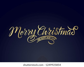 Merry Christmas vector text Calligraphic Lettering design card template. Calligraphic handmade lettering.