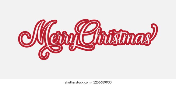 Merry Christmas vector text Calligraphic Lettering design card template. Creative typography for Holiday Greeting Gift Poster. Hand lettering inscription to winter holiday design, calligraphy vector.