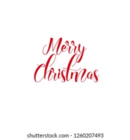 Merry Christmas vector text Calligraphic Lettering design card template. Creative typography for Holiday Greeting Gift Poster. Text design. Calligraphy Font style Banner.
