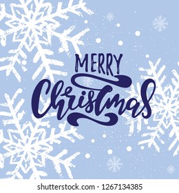 Merry Christmas vector text Calligraphic Lettering design card template.