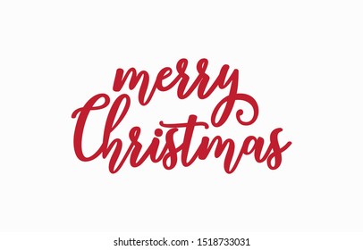 Merry Christmas vector text calligraphic lettering. Creative typography for holiday greeting gift poster. Calligraphy font style banner