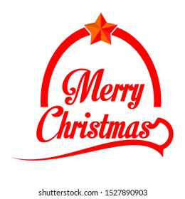 Merry Christmas vector text Calligraphic Lettering design card template. Creative typography for Holiday Greeting Gift Poster. Calligraphy Font style Banner