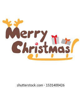 Merry Christmas vector text Calligraphic Lettering design card template. Creative typography for Holiday Greeting Gift Poster illustration. Calligraphy Font style Banner.