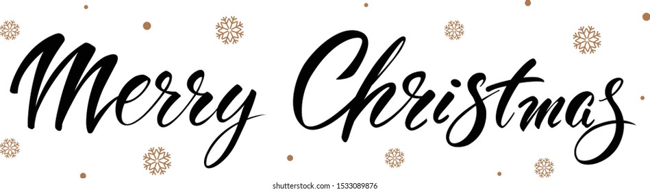 Merry Christmas. Vector text Calligraphic Lettering design card template. Creative typography for Holiday Greeting Gift Poster. Calligraphy Font style Banner.