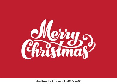 Merry Christmas Vector Text Calligraphic Lettering Design Card Template. Creative Typography For Holiday Greeting Gift Poster. Calligraphy Font Style Banner.