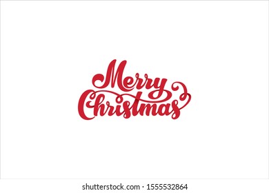 Merry Christmas vector text Calligraphic Lettering design card template. Creative typography for Holiday Greeting Gift Poster. Calligraphy Font style Banner.