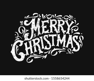 Merry Christmas vector text Calligraphic Lettering design card template. Calligraphic handmade lettering.