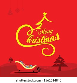 Merry Christmas vector text Calligraphic design card template. Creative typography for Holiday Greeting. Calligraphy Font style Backdrop. banner illustration.