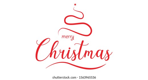 Merry Christmas vector text Calligraphic Lettering design template. Creative typography for Holiday Greeting Gift Poster, banner, background and any decorations