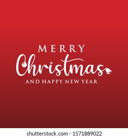 Merry Christmas vector text Calligraphic Lettering design card template.