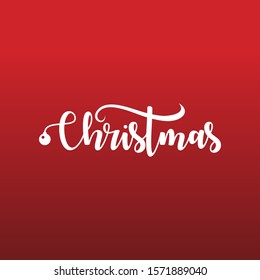 Merry Christmas vector text Calligraphic Lettering design card template.