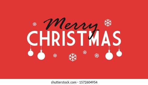 Merry Christmas vector text. Calligraphic Lettering design card template. Calligraphy Font style Banner for Xmas greeting card on red background.