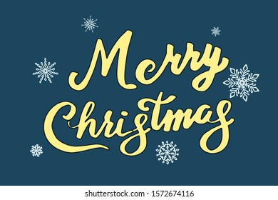 Merry Christmas vector text Calligraphic Lettering design card template. Creative typography for Holiday Greeting Gift Poster. Calligraphy Font style Banner.