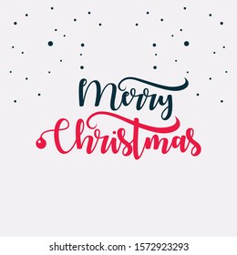 Merry Christmas vector text Calligraphic Lettering design card template.
