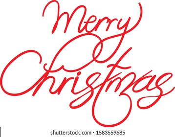 Merry Christmas vector text Calligraphic Lettering design card template. Creative typography for Holiday Greeting Gift Poster. Calligraphy Font style Banner.