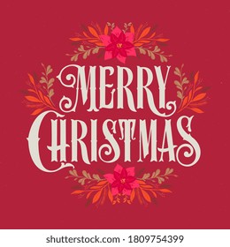 Merry Christmas vector text Calligraphic Lettering design card template. Calligraphic handmade lettering.