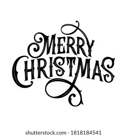 Merry Christmas vector text Calligraphic Lettering design card template. Calligraphic handmade lettering.