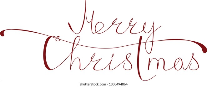 Merry texto vectorial navideño Caligrafía plantilla de tarjeta de diseño de carta. Tipografía creativa para el afiche del regalo de bienvenida de Navidad. Banner de tipo de letra caligrafía.