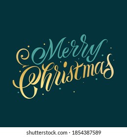 Merry Christmas vector text. Calligraphic Lettering design card template. Calligraphic handmade lettering.