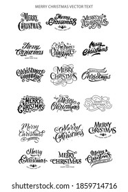 Merry Christmas vector text Calligraphic Lettering design card template. Calligraphic handmade lettering.