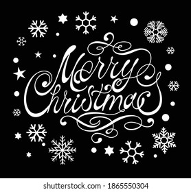 Fröhlicher Weihnachtsvektor-Text Calligrafische Lettern Design-Karte Vorlage. Kreative Typografie für Holiday Gruß Geschenkposter. Kalligrafisches Schriftstil-Banner.