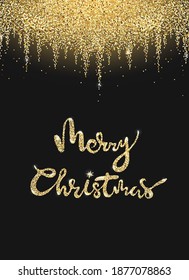 Merry Christmas Vector Text Calligraphic inscription. Gift poster, Festive packaging, banner, festive poster
