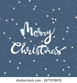 Merry Christmas Vector Text Calligraphic inscription. Gift poster, Festive packaging, banner, festive poster