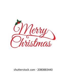 Merry Christmas vector text Calligraphic Lettering design card template vector illustration