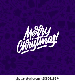 Merry Christmas vector text Calligraphic Lettering design card template. Creative typography for Holiday Greeting Gift Poster. Calligraphy Font style Banner.
