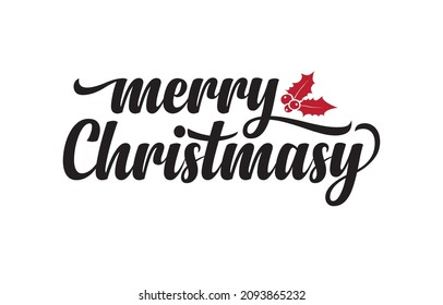 Merry Christmas vector text calligraphic lettering design. Creative typography for holiday greeting gift poster