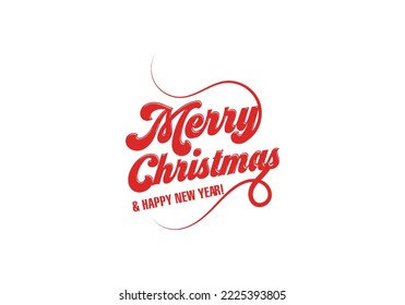 Merry Christmas vector text Calligraphic Lettering design card template. Creative typography for Holiday Greeting Gift Poster