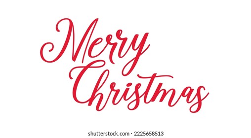 Texto del vector navideño Merry Hoja caligráfica plantilla de diseño de tarjeta