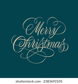 Merry Christmas vector text Calligraphic Lettering design card template. Calligraphic handmade lettering.