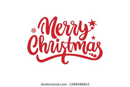 Merry Christmas vector text Calligraphic Lettering design card template