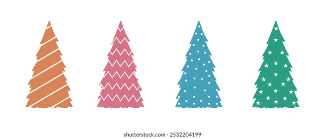 Texto de Vector de Navidades felices Ilustración vectorial de letras caligráficas Navidades felices y feliz año Nuevo Fondo Árbol de Navidad Ramas decoración. 