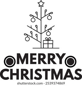 Texto de Vector de Navidades alegres Plantilla de tarjeta de diseño de letras caligráficas. Letras caligráficas.