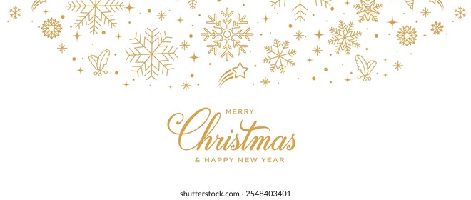 Fröhliche Weihnachten, Vektortext Kalligrafische Schrift Fröhliche Weihnachten und Frohes Neues Jahr Hintergrund Weihnachtsbaum Zweige Vektorgrafik